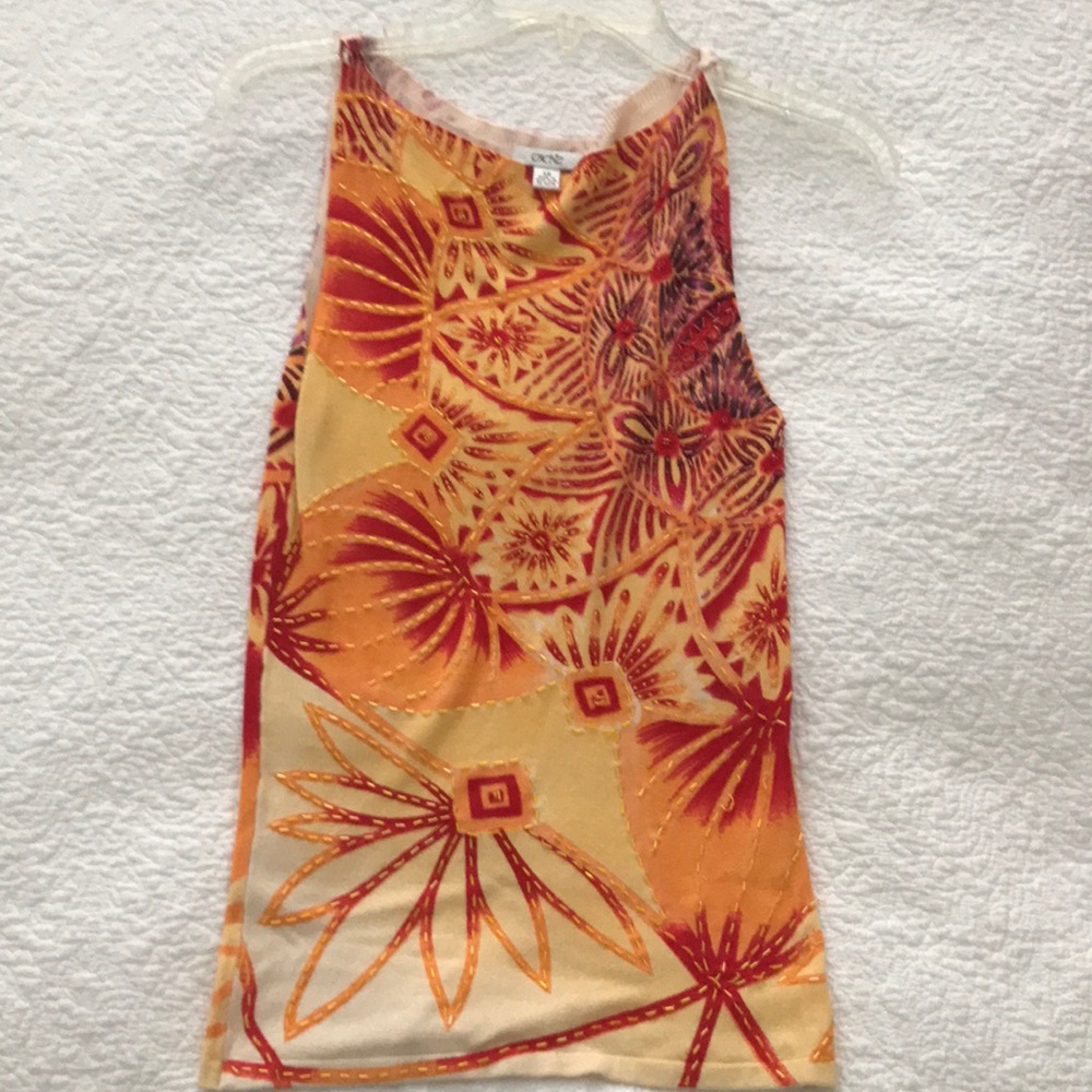 Fiery summer beaded top